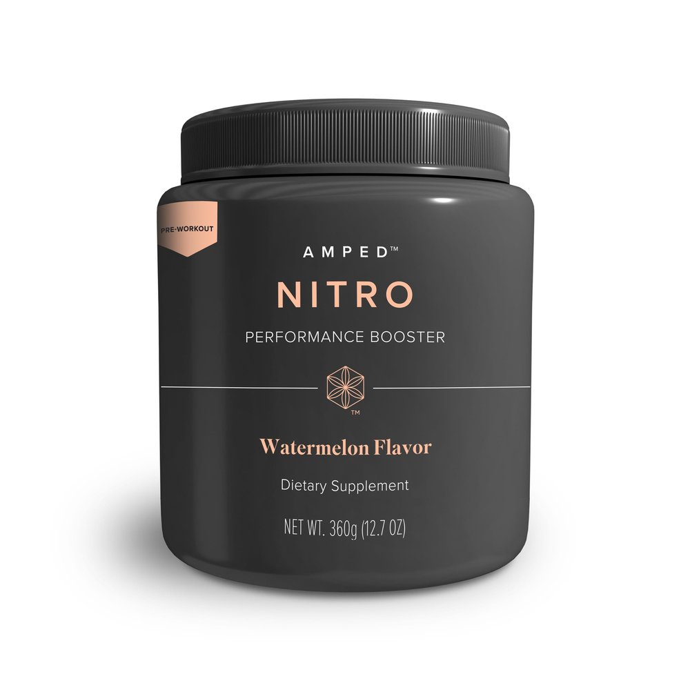 Amped Nitro - Pre-Workout Performance Booster w/Scientifically Proven Ingredients - Watermelon Flavor - Informed Sport Certified - Third-Party Quality Tested 20 Servings