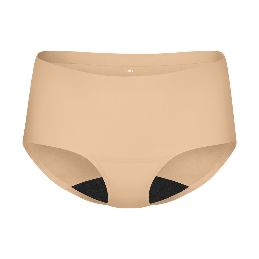 KNIX Super Leakproof No-Show Boyshort - Period Underwear for Women - Machine Washable, Reusable - Warm Sand, Medium (1 Pack)