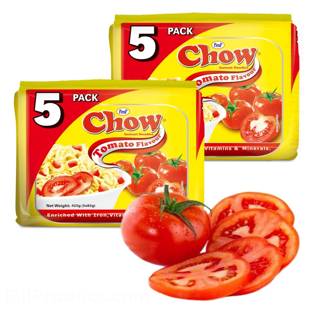 2 Minute Instant Noodles Tomato Flavor (VALUE PACK OF 2 x 5 PACKS x 85g Ea) Fragrant With Tomato - By fmf Chow Noodles From FIJI