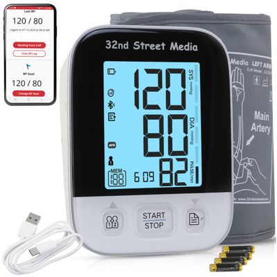 32nd Street Media Digital Blood Pressure Monitor for Adults, Clinically Validated, it has undergone independent clinical validation testing Pulse Oxygen Meter, Circulation Detector. and Analog Display