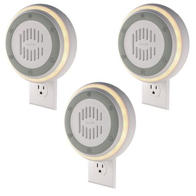 (3 Pack) Calm Me White Noise Machine for Office Privacy & Noise Canceling, Plug in Wall Sound Machine for Therapy Office Used in Hospitals Clinics & Spas, 20 Soothing Natural Sounds, Compact Design.