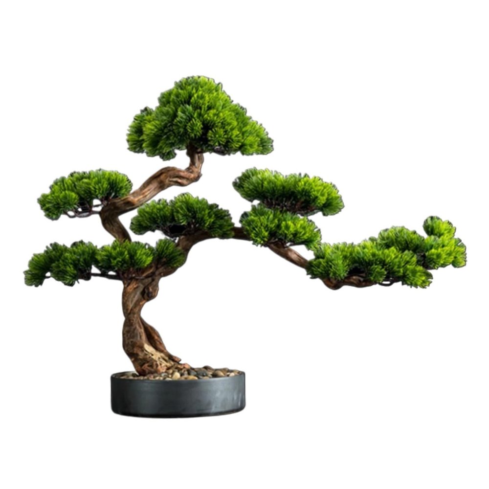 YXIANG56Q Fake Plants Chinese Style Simulation Welcoming Pine Living Room Decorations Tabletop Green Plants Fake Trees Bonsai Fake Pine Trees Bonsai Tree(40x50cm)