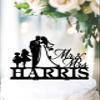 Family Wedding Cake Topper With Kids, Custom Mr and Mrs With Children Cake Topper, Child's Cake Topper for Wedding, Personalized Family Topper With Girls, Unique Family Wedding Cake Decoration view 1