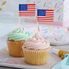 100 Pcs USA American Flag Cupcake Topper Double Sided Mini Cupcake Toppers for World Cup Party Army Graduation Party Sport events President Day USA Patriotic Party Supplies view 4