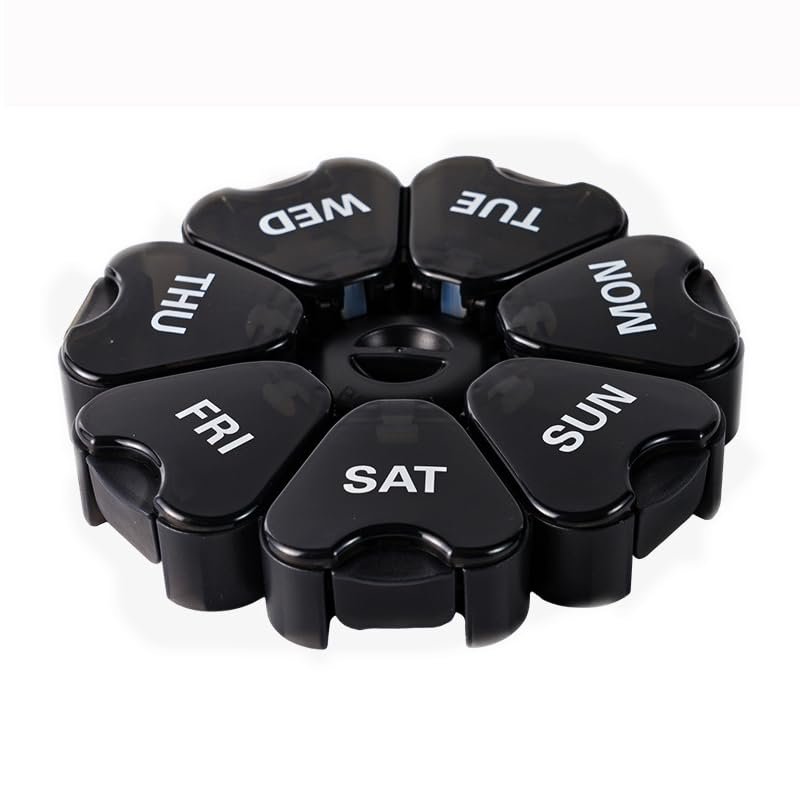 Wopanxye Weekly Pill Organizer, 7 Day Pill Box Daily Reminder, Portable Vitamins Case, Large Capacity Compartments, Travel Pill Container for Fish Oil, Medicine Supplement, Medication, Tablet, Capsule