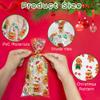 Christmas Treat Bags, Christmas Plastic Cellophane Candy Goodies Bags with Ties for Xmas Day Party Favor Supplies, 60pcs view 4
