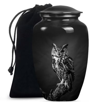 JAGSHASHI Owl Urn - Cremation Urns for Women - Urn for Ashes Adult Male - Cremation Memorial - Cremation Companion Urns - Funeral Urn (10 inch Pack of 1)