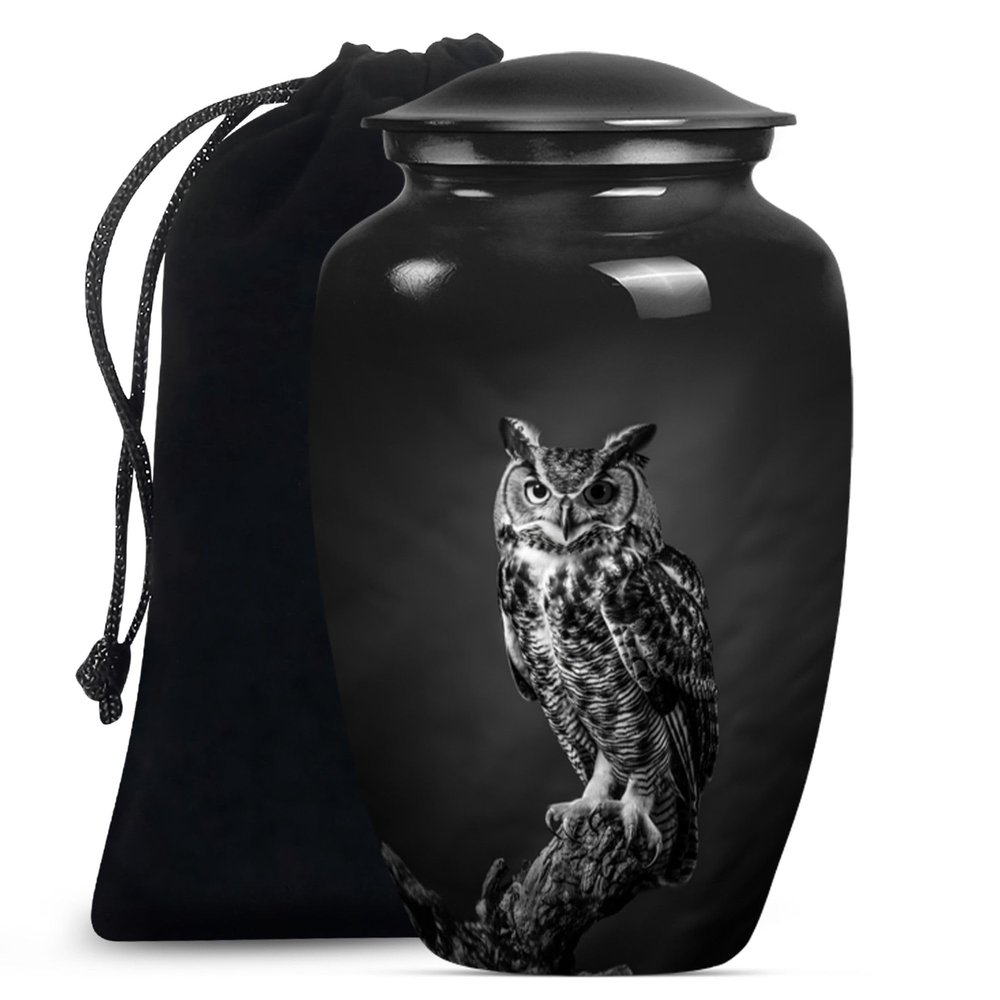 JAGSHASHI Owl Urn - Cremation Urns for Women - Urn for Ashes Adult Male - Cremation Memorial - Cremation Companion Urns - Funeral Urn (10 inch Pack of 1)