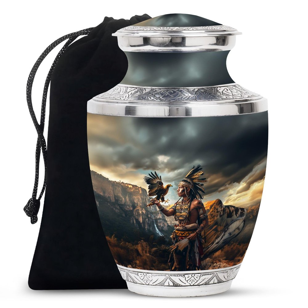 JAGSHASHI Native American Urns for Ashes - Urn for Ashes for Women - Urns for Ashes Adult Female Mom - Funeral Urn - Human Urns for Ashes (10 inch Pack of 1)