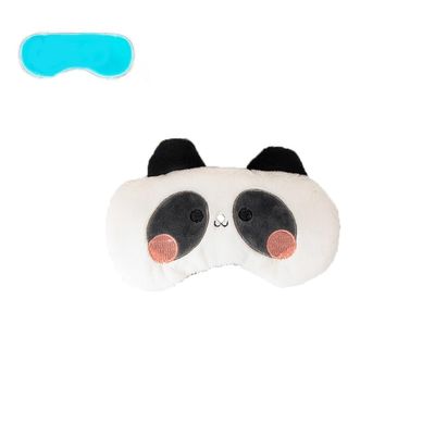 1Pcs Sleep Eye Mask Ice Hot Compress to Relieve Fatigue Summer Light Color Breathable Summer Breathable Blackout Sleep Eye Mask, Send Ice Bag (Black and White)