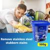 500g Stainless Steel Cleaning Paste,Oven Cookware Cleaner,Remove Stains from Pots Pans,Multi-Purpose Household Powerful Rust Remover Cleaner view 2
