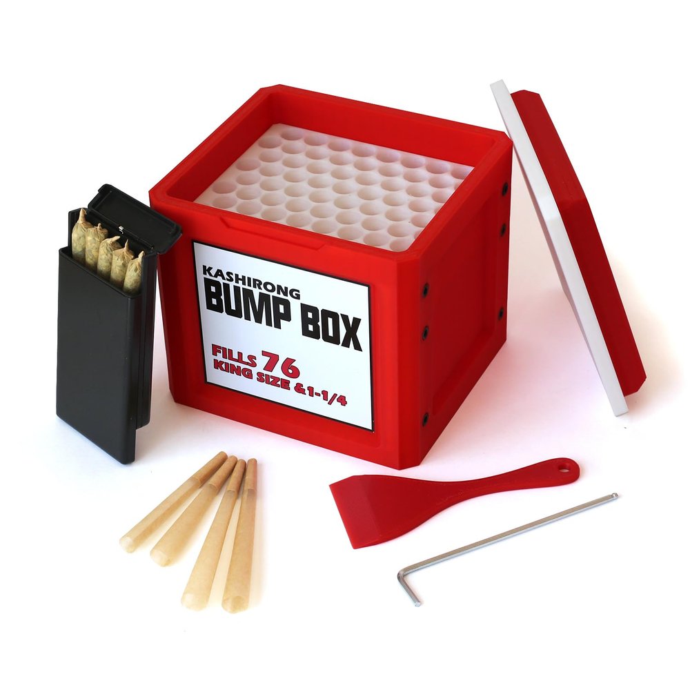Kashirong Bump Box - 76 Cone Packer & Filler - Pre-Rolled Cone Machine Stuffer - Compatible with 1 1/4 Inch & King Size Cones