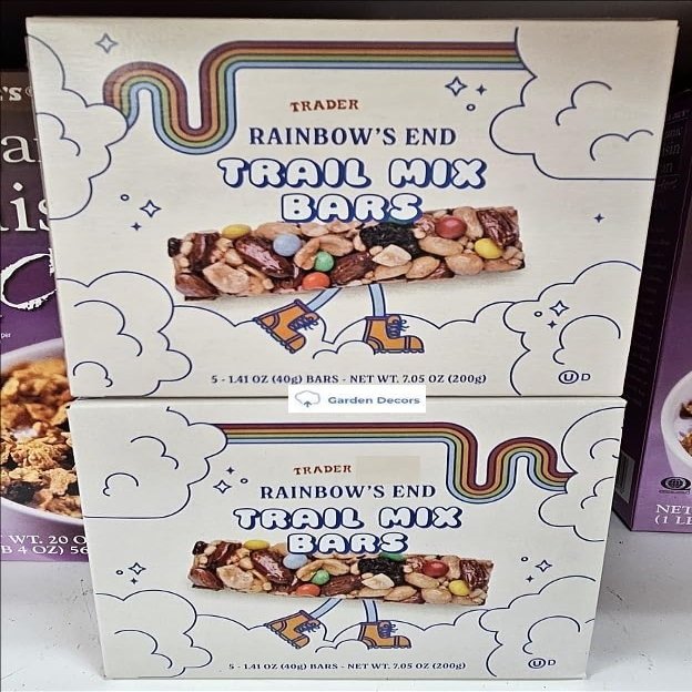 Trader Joe Rainbows End Trail Mix Bars 7.05oz 200g (Two Boxes)