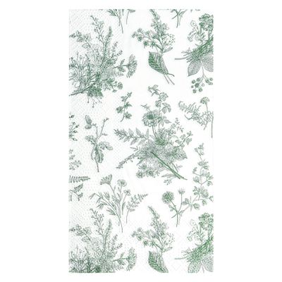 100 Floral Guest Napkins Sage Green White Toile Disposable Paper Napkins Flower Bathroom Hand Towels for Tea Party Christmas Bridal Baby Shower Party Supplies