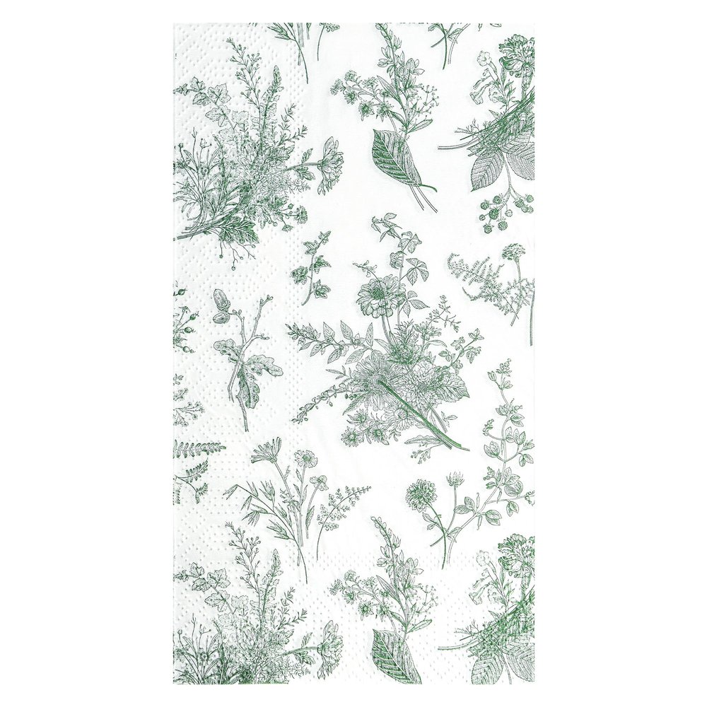 100 Floral Guest Napkins Sage Green White Toile Disposable Paper Napkins Flower Bathroom Hand Towels for Tea Party Christmas Bridal Baby Shower Party Supplies