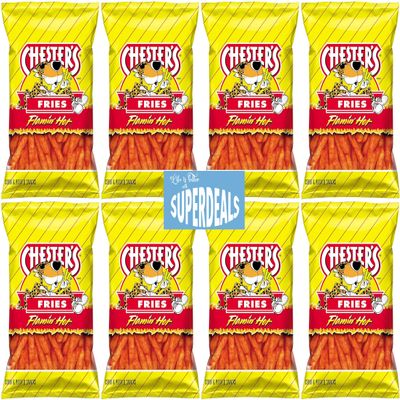 Chesters Flamin' Hot Fries | Value Pack Bundled by SUPERDEALS | 1.75 Oz Bag | Pack of 8 with mystery gift in every order