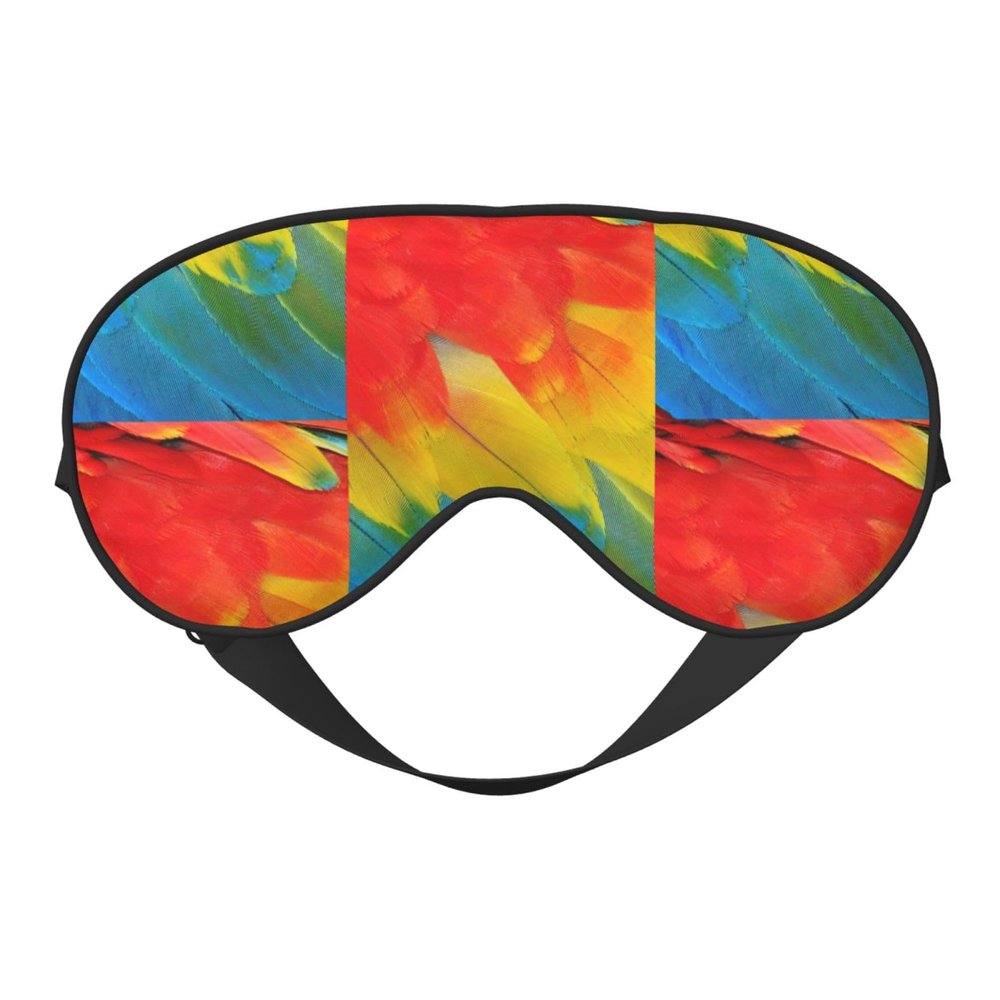 Fantastic Parrot Feather Eye Mask, Blackout Eye Mask unisex,Sleep Eye Covers with Adjustable Straps, Travel Eye Mask