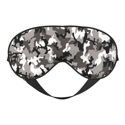 ack Grey White Camo Eye Mask, Blackout Eye Mask unisex,Sleep Eye Covers with Adjustable Straps, Travel Eye Mask