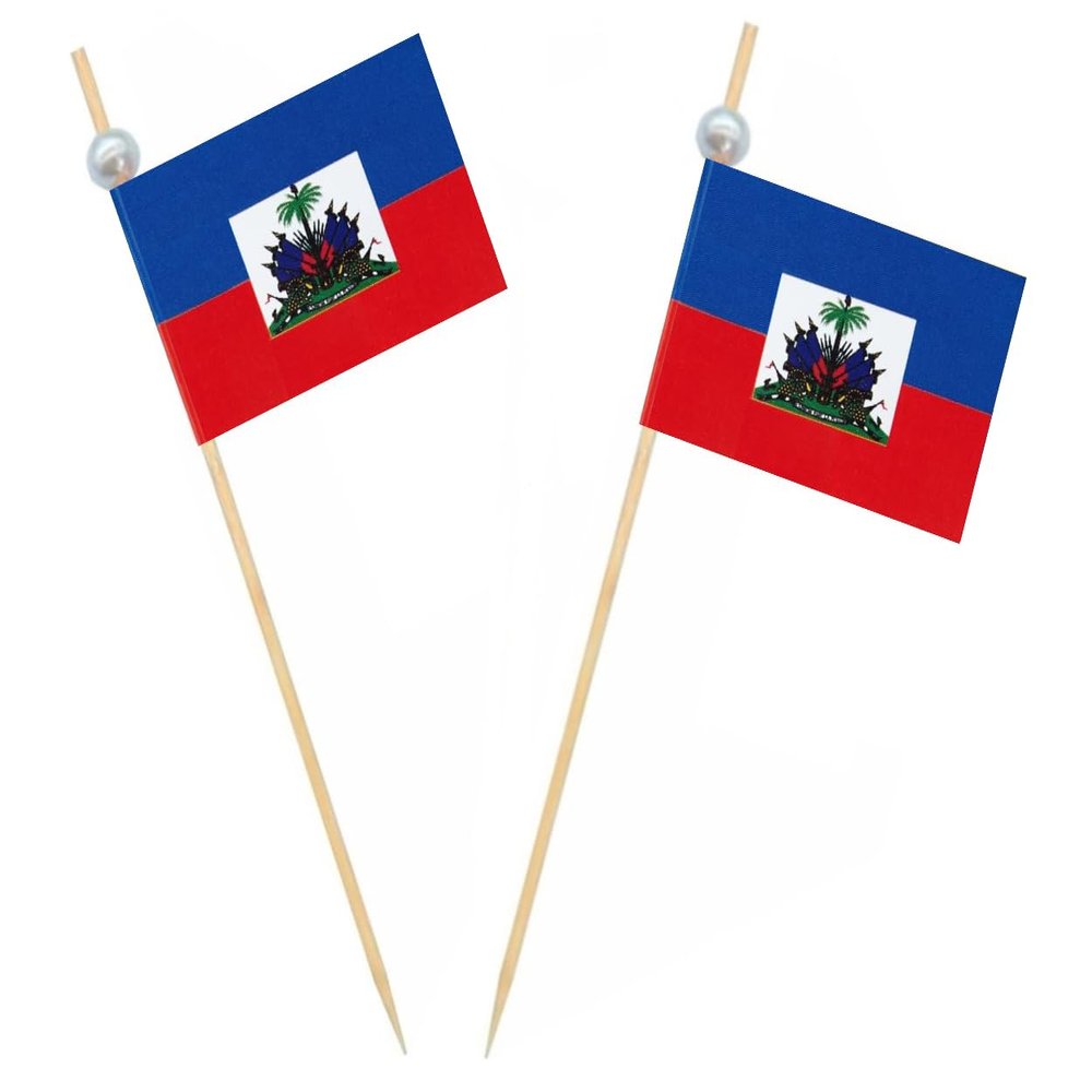 JAVD Haiti Flag Haitian Toothpick Flags