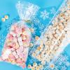 Labeol 200pcs Cellophane Bags 5X11 Christmas Treat Bags with Ties Goodie Bag White Snowflake Clear Gift Bag for Candy Cookie Party Favor Goody Winter Wonderland Birthday view 2