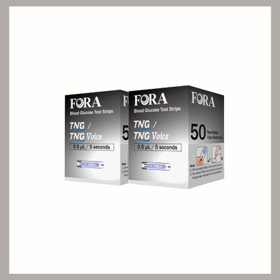 FORA TN'G Voice Blood Glucose Strips (50 Count/Vial, NOT Compatible with FORA Test N'GO Advance Voice Meter) (2)