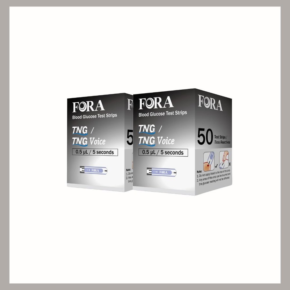 FORA TN'G Voice Blood Glucose Strips (50 Count/Vial, NOT Compatible with FORA Test N'GO Advance Voice Meter) (2)