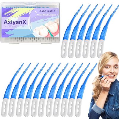 AxiyanX 84PCS Portable Dental Floss Picks,Soft Silica toothpicks,flossers for Adults Teeth Cleaning Tools,interdental Brushes Between Teeth,Disposable Dental Picks