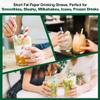 [10mm Wide] Chunspak 6" Short Fat Colorful Striped Paper Drinking Straws Disposable 100 Counts for Smoothie, Milkshakes, Thick Drinks - Biodegradable view 4
