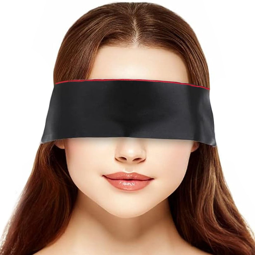 ALMYMM Soft Satin Eye Masks, Sleeping Blindfold Tie Silk Cloth, Silk Blind Folds Light Blocking Blindfold, Women Men Sleeping Mask Silk Blindfold Band for Travel, Sleep, Decoration