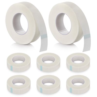 AHHALFFY 0.5 inch x 10 Yd Hypoallergenic Medical Paper Tape Sensitive Skin Nose Tape for Rhinoplasty Shaping Breathable Micropore Tape First Aid Tape for Wound Dressing Eyelash Extension 8 Rolls