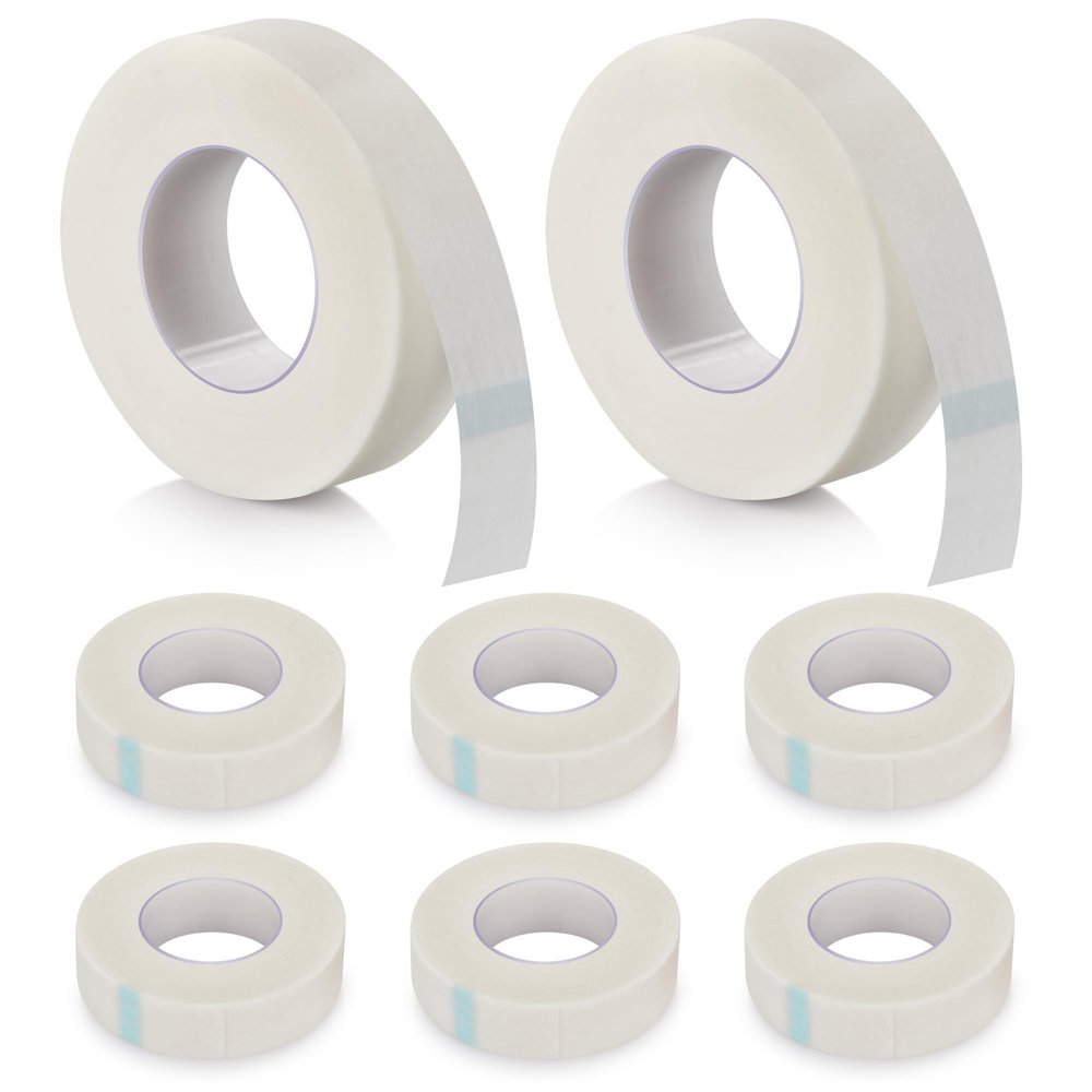 AHHALFFY 0.5 inch x 10 Yd Hypoallergenic Medical Paper Tape Sensitive Skin Nose Tape for Rhinoplasty Shaping Breathable Micropore Tape First Aid Tape for Wound Dressing Eyelash Extension 8 Rolls