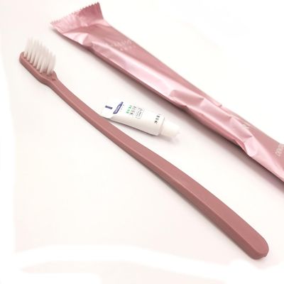 Rose Pink Adult Hotel Supplies Travel Size Portable Toothbrush and 3g(0.1ounce) Toothpaste Set Personal Oral Teeth Care Cleaning Toileteries (10)
