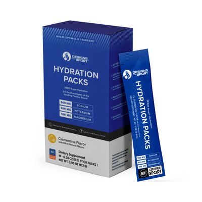 Designs for Sport Hydration Packs - Zero Sugar Electrolyte Drink Mix - With D-Ribose, Essential Minerals & Vitamin C - NSF Certified Sport - Athletic Hydration Powder - Clementine Flavor - 14 Packets