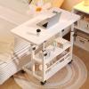 Asixxsix Bedside Table, 3 Tier Shelves Overbed Table with 360 Swivel Wheels 23.6-35.4in Height Adjustable Mobile Laptop Table Standing Rolling Bedside Table for Home Living Room Bedroom view 3