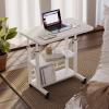 Asixxsix Bedside Table, 3 Tier Shelves Overbed Table with 360 Swivel Wheels 23.6-35.4in Height Adjustable Mobile Laptop Table Standing Rolling Bedside Table for Home Living Room Bedroom view 4