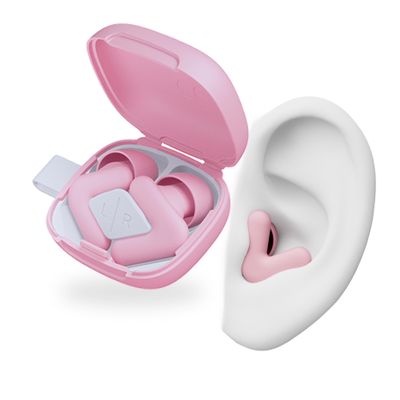 Alpine Silence Earplugs for Sleep, Focus & Travel - V-Shape Snug Fit & Soft Oval Tips  4 Sizes XS/S/M/L - Comfortable, Reusable Hearing Protection - up to 25dB  Pink