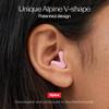 Alpine Silence Earplugs for Sleep, Focus & Travel - V-Shape Snug Fit & Soft Oval Tips  4 Sizes XS/S/M/L - Comfortable, Reusable Hearing Protection - up to 25dB  Pink view 4