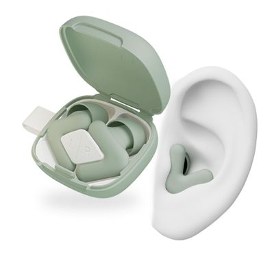 Alpine Silence Earplugs for Sleep, Focus & Travel - V-Shape Snug Fit & Soft Oval Tips  4 Sizes XS/S/M/L - Comfortable, Reusable Hearing Protection - up to 25dB  Green