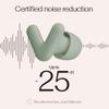 Alpine Silence Earplugs for Sleep, Focus & Travel - V-Shape Snug Fit & Soft Oval Tips  4 Sizes XS/S/M/L - Comfortable, Reusable Hearing Protection - up to 25dB  Green view 3
