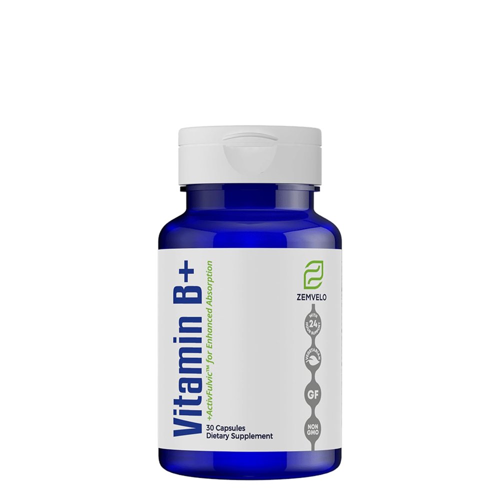 Zemvelo Vitamin B+ - Encourage Sustainable Energy Production | Support Healthy Immune System | Aid in Development of Seratonin and Dopamine | 30 Day Supply