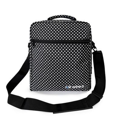 40Winkz USA CPAP Travel Bag, CPAP Carry Bag for Various CPAP's Compatible with Airsense 10, Airsense 11, Dreamstation & More, Attaches to Luggage & Travel Compliant, Black White