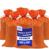DURASACK Large Heavy Duty Sand Bags with Tie Strings Empty Woven Polypropylene Sandbags for Flood Control with 1600 Hours of UV Protection, 50 lbs Capacity, 18x30 inches, Orange, 20 Count view 1