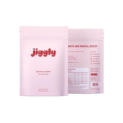 Jiggly Creatine Monohydrate Gummies for Men & Women, Boost Focus, Strength, and Endurance, Anti-Melting Formula, Vegan, Gluten-Free, Non-GMO, 5g of Creatine per Serving (Natural Strawberry, 90 ct)
