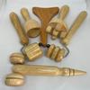 NineLife Basics Wooden Massage Tool Set, 6 Pieces, Brown view 1