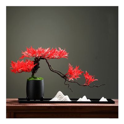 YXIANG56Q Fake Plants Bonsai Artificial Plants Fake Plants Decorative Ornaments for Home Living Room Porch Farmhouse Indoor Outdoor (20.87x 4.72x 10.63inch) Bonsai Tree(A)