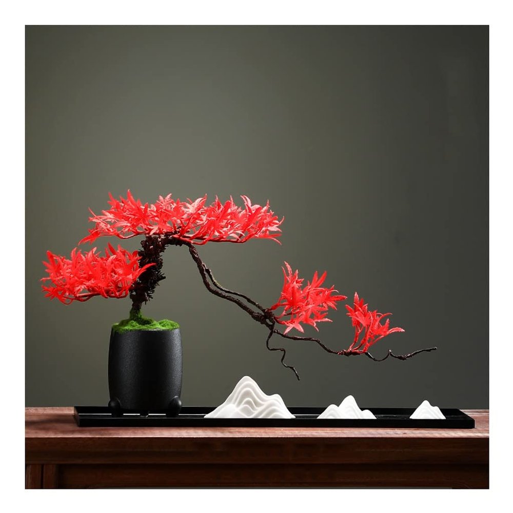 YXIANG56Q Fake Plants Bonsai Artificial Plants Fake Plants Decorative Ornaments for Home Living Room Porch Farmhouse Indoor Outdoor (20.87x 4.72x 10.63inch) Bonsai Tree(A)