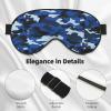 Blue Camo Eye Mask, Blackout Eye Mask unisex,Sleep Eye Covers with Adjustable Straps, Travel Eye Mask view 4