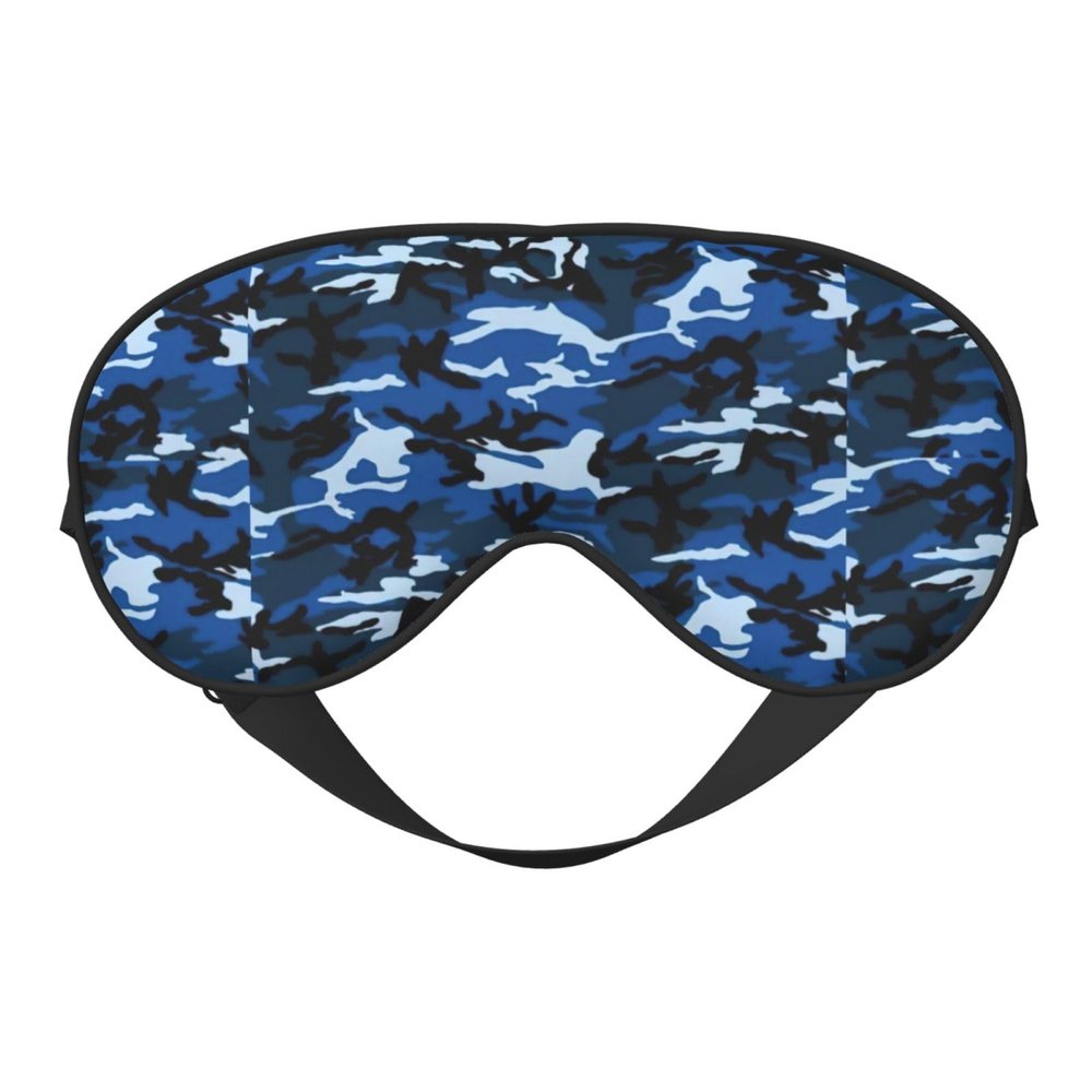 Blue Camo Eye Mask, Blackout Eye Mask unisex,Sleep Eye Covers with Adjustable Straps, Travel Eye Mask