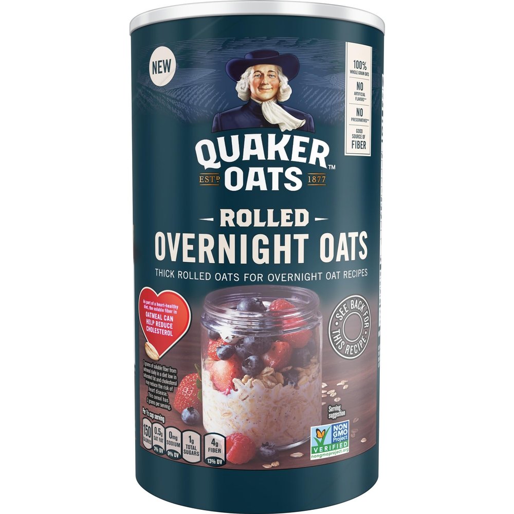 Rolled Overnight Oats, Oatmeal, 19 oz (Pack of 2)