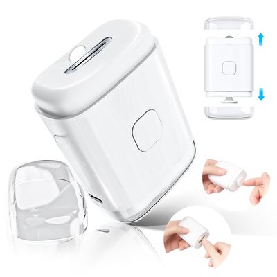YIYOHAYA Electric Nail Clipper, Automatic Nail Trimmer with Nail File LED Light, Nail Scraps Storage, Rechargeable Nail Clippers, Conpact Portable Travel Nail Cutter for Seniors Adults Babies, White